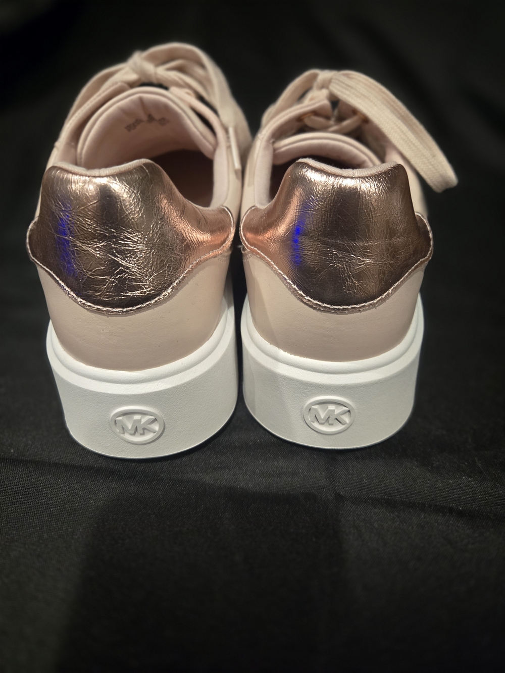 Michael Kors Blush Pink Crystal-Embellished Lace-Up Sneakers - Picture 3 of 7